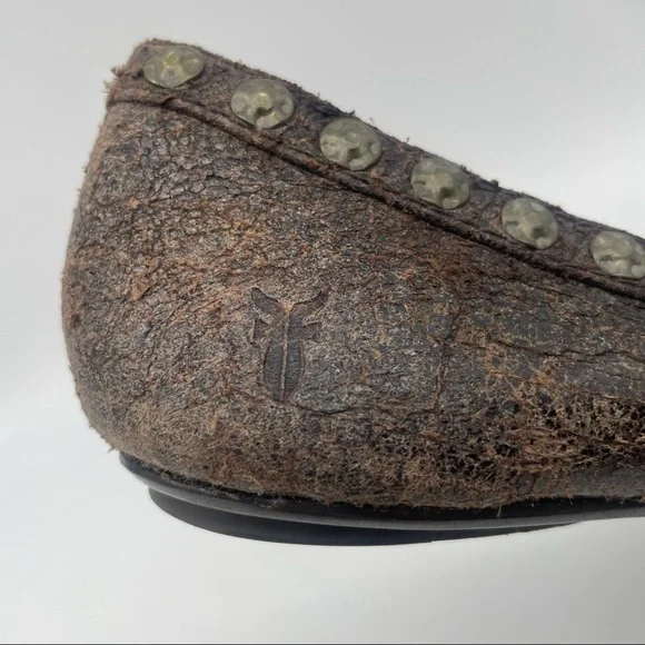 Frye Emma Hammered Stud Flats Sz 8.5 - Picture 6 of 13